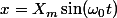 x=X_{m}\sin(\omega_{0}t)