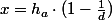 x=h_a\cdot(1-\frac{1}{d})