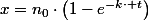 x=n_{0}\cdot\left(1-e^{-k\cdot t}\right)