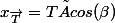 x_{\vec{T}}=T×cos(\beta)