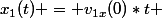 x_{1}(t) = v_{1x}(0)*t 