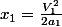 x_{1}=\frac{V_{1}^{2}}{2a_{1}}