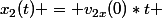 x_{2}(t) = v_{2x}(0)*t 