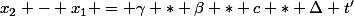 x_{2} - x_{1} = \gamma * \beta * c * \Delta t'