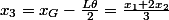 x_{3}=x_{G}-\frac{L\theta}{2}=\frac{x_{1}+2x_{2}}{3}