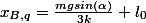 x_{B,q}=\frac{mgsin(\alpha)}{3k}+l_0