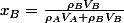 x_{B}=\frac{\rho_{B}V_{B}}{\rho_{A}V_{A}+\rho_{B}V_{B}}