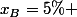 x_{B}=5\% 