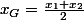 x_{G}=\frac{x_{1}+x_{2}}{2}