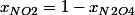 x_{NO2}=1-x_{N2O4}