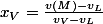 x_{V}=\frac{v(M)-v_{L}}{v_{V}-v_{L}}