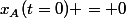 x_A(t=0) = 0
