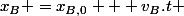 x_B =x_{B,0} + v_B.t 