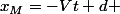 x_M=-Vt+d 