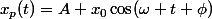 x_p(t)=A+x_0\cos(\omega t+\phi)