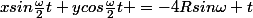 xsin\frac{\omega}{2}t+ycos\frac{\omega}{2}t =-4Rsin\omega t&nbsp;&nbsp;