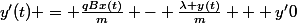 y'(t) = \frac{qBx(t)}{m} - \frac{\lambda y(t)}{m} + y'0