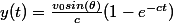 y(t)=\frac{v_0sin(\theta)}{c}(1-e^{-ct})