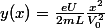y(x)=\frac{eU}{2mL}\frac{x^{2}}{V_{0}^{2}}