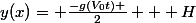 y(x)= \frac{-g(V_0t) }{2} + H