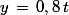 y\,=\,0,8\,t