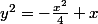 y^{2}=-\frac{x^{2}}{4}+x