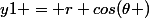 y1 = r cos(\theta )