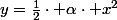 y=\frac{1}{2}\cdot \alpha\cdot x^2