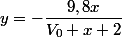 y=-\dfrac{9,8x}{V_{0}+x+2}