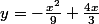 y=-\frac{x^{2}}{9}+\frac{4x}{3}