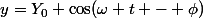y=Y_0 \cos(\omega t - \phi)&nbsp;&nbsp;&nbsp;&nbsp; (2) 