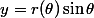y=r(\theta)\sin\theta