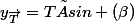 y_{\vec{T}}=T×sin (\beta)