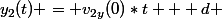 y_{2}(t) = v_{2y}(0)*t + d 