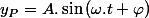y_{P}=A.\sin\left(\omega.t+\varphi\right)