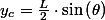 y_{c}=\frac{L}{2}\cdot\sin\left(\theta\right)
