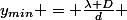 y_{min} = \frac{\lambda D}{d} 