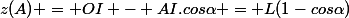 z(A) = OI - AI.cos\alpha = L(1-cos\alpha)