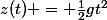 z(t) = \frac{1}{2}gt^2