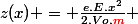 z(x) = \frac{e.E.x^2}{2.Vo.\red{m}} 