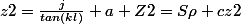 z2=\frac{j}{tan(kl)} a Z2=S\rho cz2
