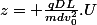 z= \frac{qDL}{mdv_0^2}.U