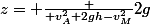 z= \frac { v^2_A+2gh-v^2_M}{2g}