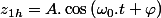 z_{1h}=A.\cos\left(\omega_{0}.t+\varphi\right)