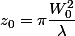z_0=\pi\dfrac{W_0^2}{\lambda}