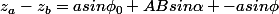 z_a-z_b=asin\phi_0+ABsin\alpha -asin\phi