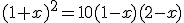 (1+x)^2=10(1-x)(2-x)