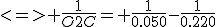 <=> \frac{1}{O2C}= \frac{1}{0.050}-\frac{1}{0.220}