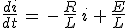 [tex]3$\frac{di}{dt}\,=\,-\,\frac{R}{L}\,i\,+\,\frac{E}{L}
