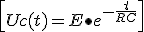 \[
 \\ Uc(t) = E \bullet e^{ - \frac{t}{{RC}}} 
 \\ \]
 \\ 